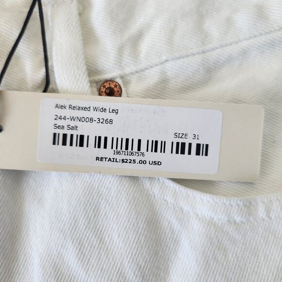 ALEX MILL Alek Relaxed Wide Leg Jeans 31 Sea Salt White Classic Minimalist Denim - Picture 5 of 9